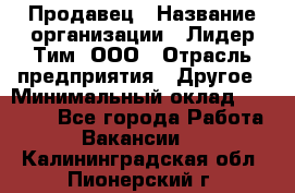 Продавец › Название организации ­ Лидер Тим, ООО › Отрасль предприятия ­ Другое › Минимальный оклад ­ 26 000 - Все города Работа » Вакансии   . Калининградская обл.,Пионерский г.